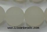 CAG6685 15 inches 18mm round white pilates agate beads