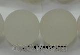 CAG6686 15 inches 18mm round white pilates agate beads