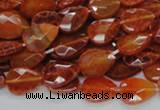 CAG669 15.5 inches 10*14mm faceted flat teardrop natural fire agate beads