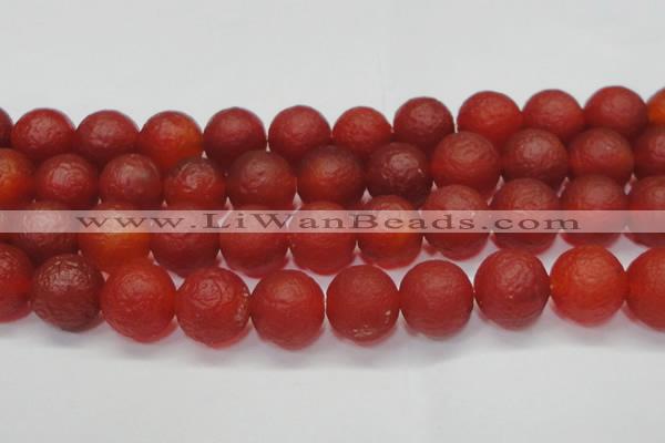 CAG6704 15 inches 16mm round red pilates agate beads