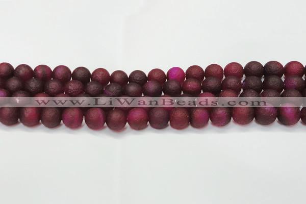 CAG6710 15 inches 8mm round plum pilates agate beads