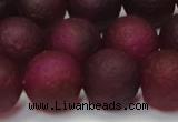 CAG6713 15 inches 14mm round plum pilates agate beads