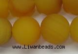 CAG6723 15 inches 14mm round yellow pilates agate beads