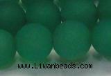 CAG6733 15 inches 14mm round green pilates agate beads