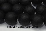 CAG6740 15 inches 8mm round black pilates agate beads