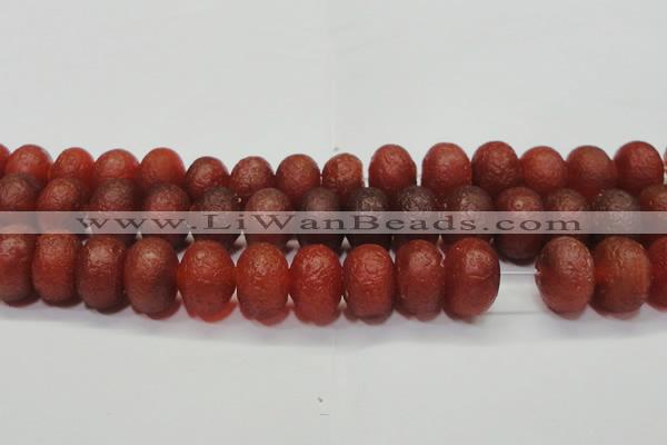 CAG6751 15 inches 12*16mm rondelle red pilates agate beads