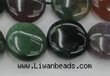 CAG6773 15.5 inches 18mm flat round Indian agate beads wholesale