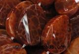 CAG678 15.5 inches 18*25mm twisted oval natural fire agate beads