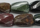 CAG6814 15.5 inches 16*22mm faceted & twisted rectangle Indian agate beads