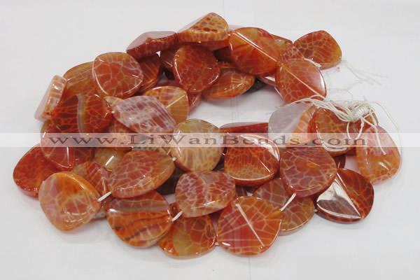 CAG683 15.5 inches 30*35mm freeform natural fire agate beads