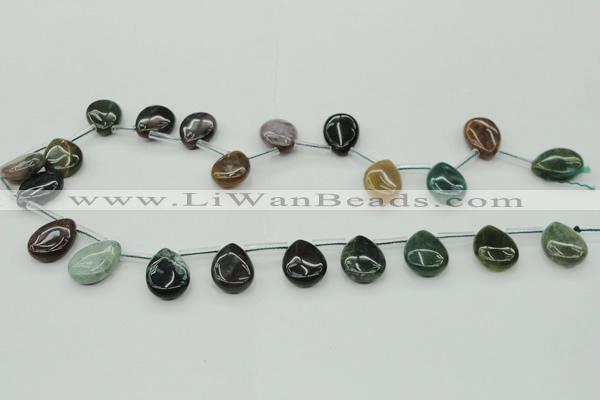 CAG6842 Top drilled 15*20mm flat teardrop Indian agate beads