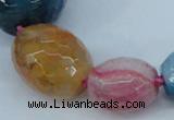 CAG6885 12*14mm - 25*30mm faceted drum dragon veins agate beads