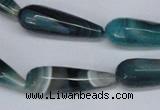 CAG6894 15.5 inches 10*30mm faceted teardrop line agate beads