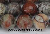 CAG7016 15.5 inches 16mm faceted round ocean agate gemstone beads