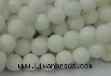 CAG706 15.5 inches 8mm round white agate gemstone beads wholesale