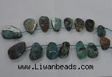 CAG7069 Top drilled 20*30mm - 30*45mm freeform ocean agate beads