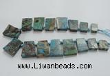 CAG7070 Top drilled 15*20mm - 25*30mm trapezoid ocean agate beads