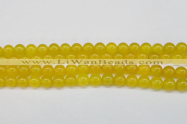 CAG7105 15.5 inches 14mm round yellow agate gemstone beads