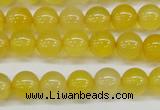 CAG7109 15.5 inches 8mm round yellow agate gemstone beads