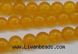 CAG7110 15.5 inches 8mm round yellow agate gemstone beads