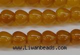 CAG7114 15.5 inches 9*10mm apple-shaped yellow agate gemstone beads