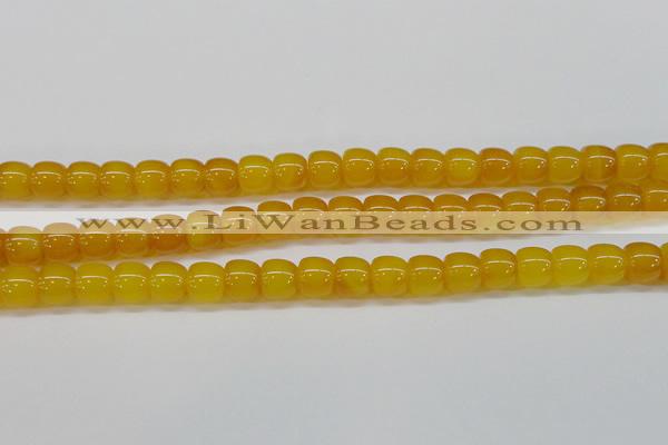 CAG7115 15.5 inches 10*12mm apple-shaped yellow agate gemstone beads