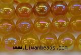 CAG7124 15.5 inches 12mm round AB-color yellow agate gemstone beads