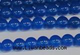 CAG7159 15.5 inches 6mm round blue agate gemstone beads