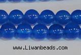 CAG7160 15.5 inches 8mm round blue agate gemstone beads