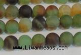 CAG7167 15.5 inches 6mm round matte rainbow agate gemstone beads