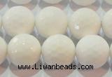 CAG7186 15.5 inches 16mm faceted round white agate gemstone beads