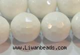 CAG7188 15.5 inches 20mm faceted round white agate gemstone beads