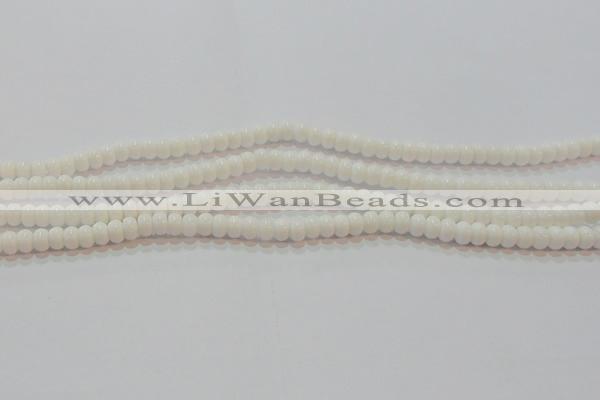 CAG7190 15.5 inches 4*6mm rondelle white agate gemstone beads