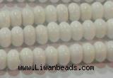 CAG7191 15.5 inches 5*8mm rondelle white agate gemstone beads