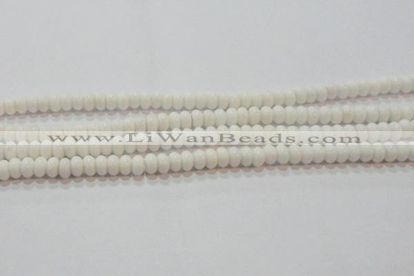 CAG7191 15.5 inches 5*8mm rondelle white agate gemstone beads