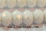 CAG7195 15.5 inches 10*14mm faceted rondelle white agate beads