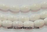 CAG7200 15.5 inches 5*8mm rice white agate gemstone beads