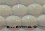 CAG7203 15.5 inches 10*14mm rice white agate gemstone beads