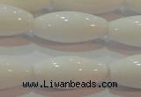 CAG7206 15.5 inches 7*21mm rice white agate gemstone beads