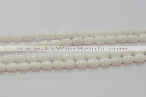 CAG7210 15.5 inches 8*12mm drum white agate gemstone beads