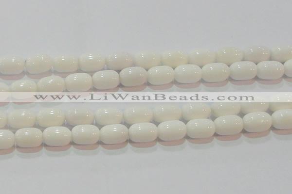 CAG7212 15.5 inches 10*14mm drum white agate gemstone beads