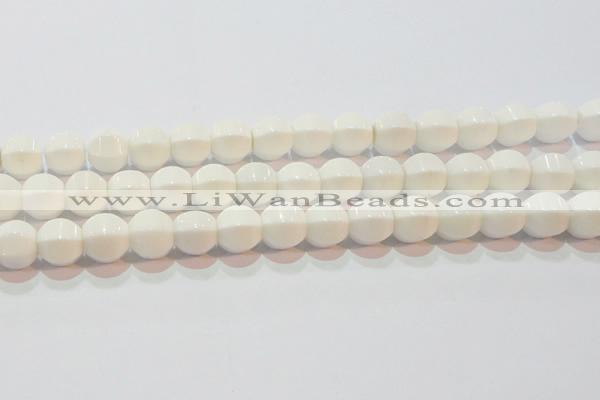 CAG7214 15.5 inches 12*12mm pumpkin white agate gemstone beads