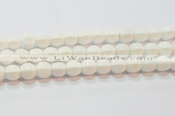 CAG7215 15.5 inches 14*14mm pumpkin white agate gemstone beads