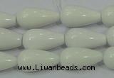 CAG722 15.5 inches 10*20mm teardrop white agate gemstone beads