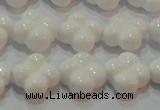 CAG7220 15.5 inches 12*12mm carved flower white agate gemstone beads