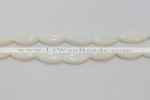 CAG7232 15.5 inches 16*33mm marquise white agate gemstone beads