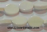 CAG7234 15.5 inches 10*14mm oval white agate gemstone beads