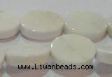 CAG7237 15.5 inches 15*20mm oval white agate gemstone beads