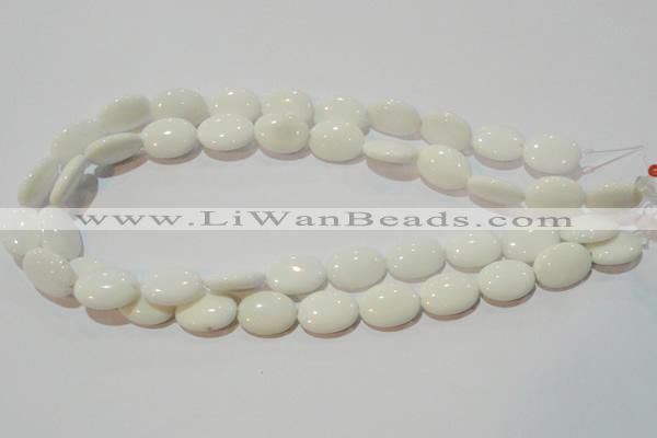 CAG7241 15.5 inches 12*16mm oval white agate gemstone beads