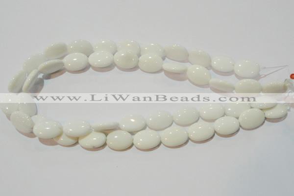 CAG7242 15.5 inches 15*20mm oval white agate gemstone beads